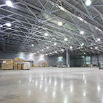 commercial lighting system in a warehouse